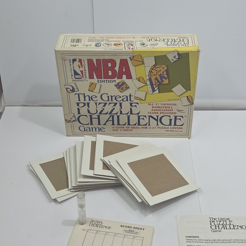 1989 NBA Edition The Great Puzzle Challenge Patomike‎ 27 Team Logos Vtg Complete